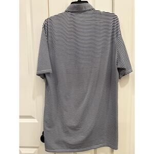 Holderness & Bourne Men’s navy blue Striped Golf Polo Shirt Performance Size L